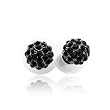 Black Crystal Ball Stud Earrings Fashion Jewelry