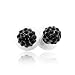 Black Crystal Ball Stud Earrings Fashion Jewelry