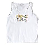 Women's Sporting Look Multi-Colored Embroidered Tennis Racquets Tank Top