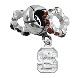 Sterling Silver NC State Charm Bead Set