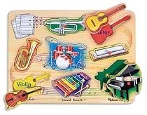 Melissa & Doug Deluxe Wooden Musical Instruments Sound Puzzle