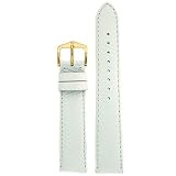 Watch Band Genuine Leather Lizard Grain White 18mm