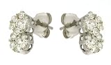 Boucles d'Oreilles Femme Pavage Or Blanc 750/1000 et Diamant Brillant 1.00 Carat I-SI3 10mm*5mm Image du produit