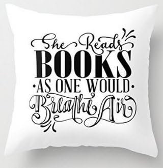 SJbaby 18" x 18" Reading Books Hand lettered quote Decorative Throw Pillow Case Cushion Cover (one side)