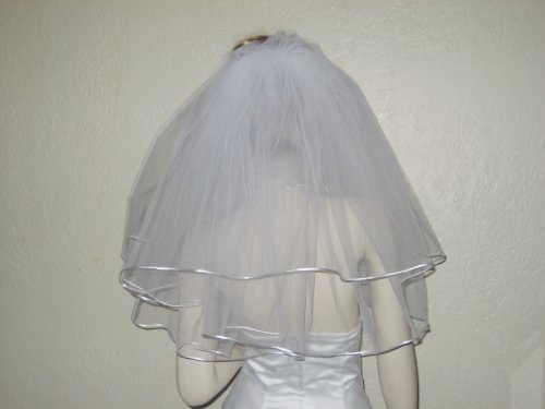 White 2 Tier Shoulder Wedding Bridal Veil