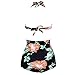 WONDER-BEAUTY Women Push Up Padded Floral High Waisted Bikini Swimsuit