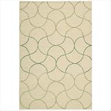 Nourison Sorrento Wavy Lines Beige 5.0-Feet by 7.6-Feet Polyester/Wool Blend Area Rug