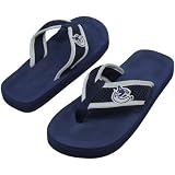 NHL Vancouver Canucks Unisex Basic Flip Flops - Navy Blue (Small)