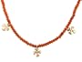 14k Yellow Gold 3-4mm Carnelian Beaded Necklace,16"