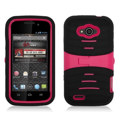 AIMO Rugged Wave Armor Case w/ Built-in Kickstand for ZTE Reef N810 [Virgin Mobile]