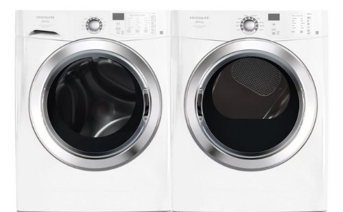 Frigidaire Affinity White 3.81 Cu. Ft. DOE (4.2 Cu. Ft. IEC) Front Load Steam Washer and 7.0 Cu. Ft. Electric Dryer FAFS4272LW_FAQE7072LW