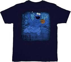 Sesame Street Cookie Monster Floating Nirvana Navy T-Shirt Tee