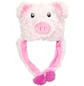 Pig Animal Hats with Ear Flaps & Poms