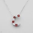 Necklace With 2.20ctw Precious Stones - Genuine Garnets and Topazes Made of 925 Sterling silver Length 16in