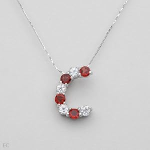 Necklace With 2.20ctw Precious Stones - Genuine Garnets and Topazes Made of 925 Sterling silver Length 16in