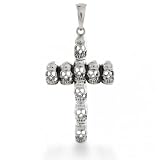 Bling Jewelry Sterling Silver Multi Skull Cross Pendant