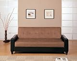 IMAGE OF Adjustable Futon Sofa Bed with Storage - Light Brown Oak