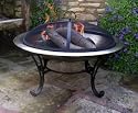 Stainless Steeel Firebowl with mesh cover 61cm high, by Buchanan