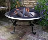 Stainless Steeel Firebowl with mesh cover 61cm high, by Buchanan