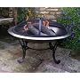 Stainless Steeel Firebowl with mesh cover 61cm high, by Buchanan