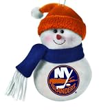 Pack of 3 NHL New York Islanders Plush Snowman Christmas Ornaments 6"