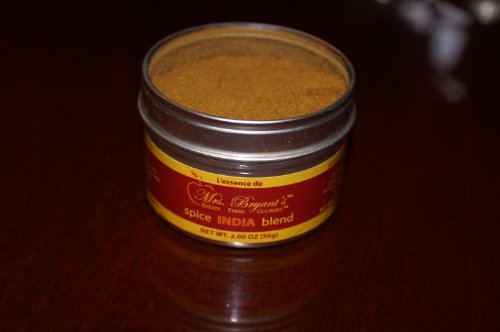 Indian Spice Blend and Seasoning - Mrs. Bryant's India Spice Blend & Rub - Gourmet Blend of Coriander, Turmeric, Mustard, Cinnamon, Ginger, Garlic, Cumin, Anise, Cloves, Fenugreek, Fennel, Salt, Chili Pepper, Black Pepper - No Irradiation, Kosher, No Fillers (1/2 Cup Volume)