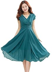 Plus Size V-neck Chiffon Evening Dress 