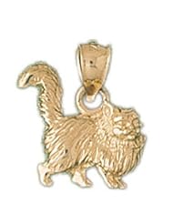 Dazzlers Solid 14 karats Gold Cat Charm Pendant available in three colors from jewelsberry (weights: 3.3 grams only)