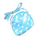 Girls Blue & White Pvc Heart Bag IN9004