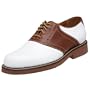 David Spencer Men's Saddle Oxford,White/Tan,9 M US