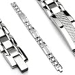 316L Stainless Steel Bracelet with Carbon Fiber - Length 8.15" (207mm) - Width 12mm