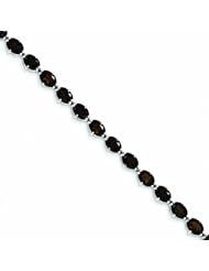 Genuine .925 Sterling Silver Smokey Quartz Bracelet 12 Grams . 100% Satisfaction Guaranteed.