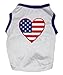 Petitebella Puppy Clothes Dog Dress American Heart White Blue Tee T Shirt (Medium)