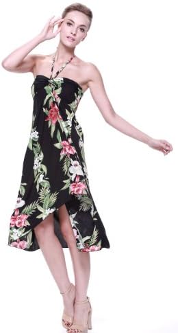Tropical Group Women's Hawaiian Butterfly Dress S Black Panel