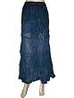 New Indian Designer Skirts Phthalo Blue 5 Tiered Cotton Long Skirt 38"