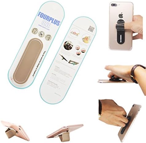 iHeartech 3in1 Phone Grip &amp; Stand for Universal Mobile Phones and Tablets with Flat Rear Surface Car Vent Holder for Driving with Multiple Designs (Khaki)