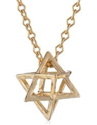 M.Cohen Hand made Designs Gold Plated Sterling Silver Necklace with Merkaba Charm
