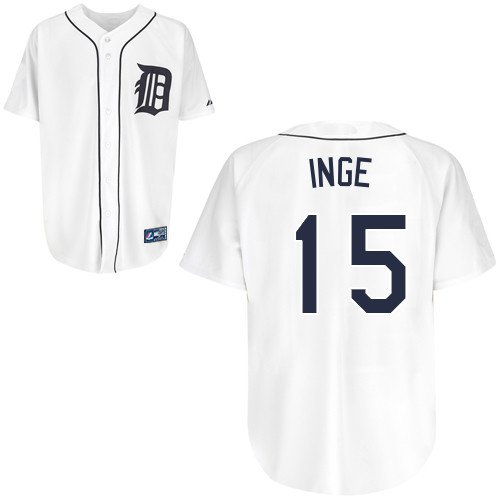 MLB Youth Detroit Tigers Brandon Inge White Home Short Sleeve 6 Button Synthetic Replica Baseball Jersey Spring 2011  (White, Medium)