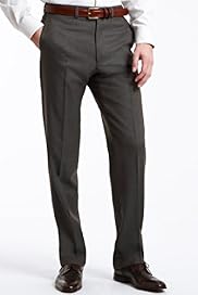 Big Tall Collezione Pure Wool Flat Front Trousers