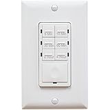 Enerlites HET06 Countdown Timer Switch for Light, Fan and Motor, 5-10-30-60 mins, 2, 4 hours 7-Button, White