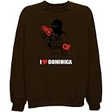 Sweatshirt Brown  I Love Dominica / Kamikaze  Country