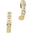 14K Yellow Gold Diamond J-Hoop Earrings - 0.33 Ct.