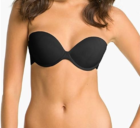 Every Woman Wing Bra Classic Push Up Bra Backless Strapless Adhesive the Perfect Fit for Dresses Evening Gowns Weddings Proms (B, Black)