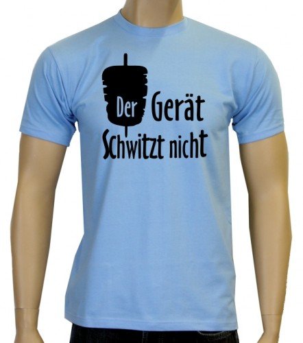 Coole-Fun-T-Shirts Herren T-Shirt Der Ger&auml;t schwitzt nicht ! D&ouml;ner, sky-schwarz, L, 10814_Sky_schwarz_GR.L