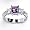 Absolutely Stunning Solid Sterling Silver Cubic Zirconia Rhodium Plated Rings with Square Amethyst Semi-Precious Center Stone Please specify size: 5