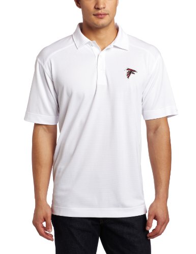 NFL Atlanta Falcons Men's Drytec Genre Polo Knit Short Sleeve Top, White, Large