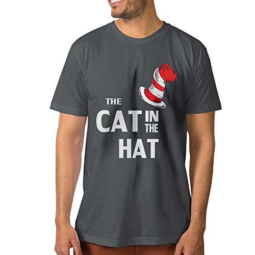 MTSHIQD Men's The Cat In The Hat Logo T-shirt - DeepHeather