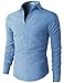 H2H Mens Oxford Cotton Slim Fit Dress Button-down Shirts Long Sleeve