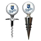 MLB Kansas City Royals Stainless Steel Cork Screw and Wine Bottle Topper Set
