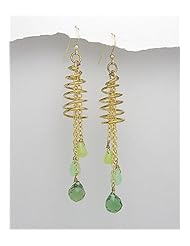 Jade Earrings In Brass